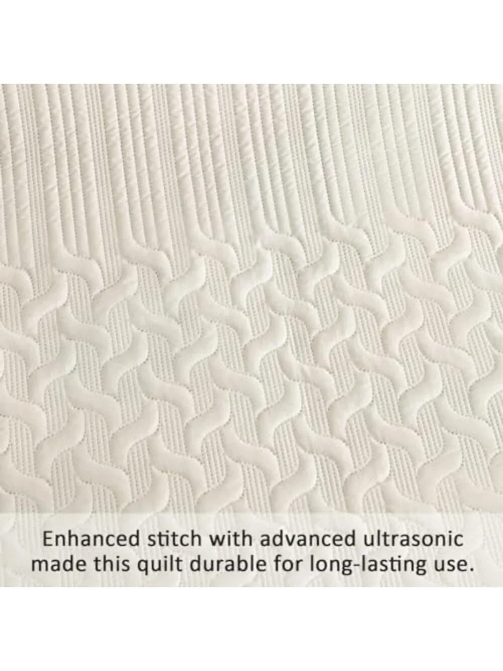 Beige California King Quilt Set, Ultrasonic Wave Bedspread, Cozy Bedding Decor
